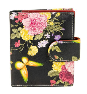 Franco Bonini - 2905 Small Tab Ladies Leather Wallet - Floral Print