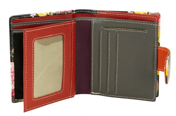 Franco Bonini - 2905 Small Tab Ladies Leather Wallet - Floral Print