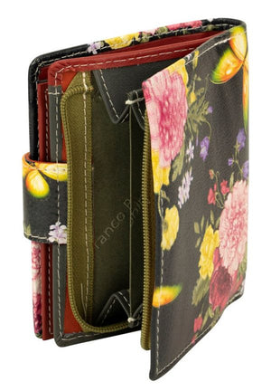 Franco Bonini - 2905 Small Tab Ladies Leather Wallet - Floral Print