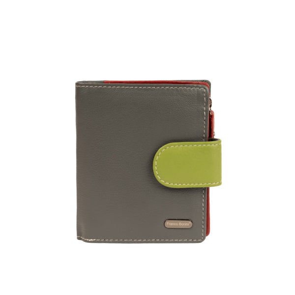 Franco Bonini - 2905 Small Tab Ladies Leather Wallet - Grey Multi