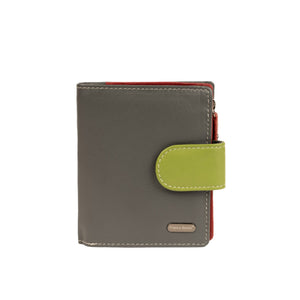 Franco Bonini - 2905 Small Tab Ladies Leather Wallet - Grey Multi