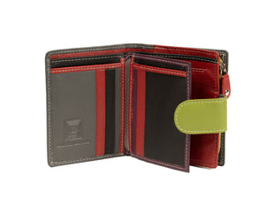 Franco Bonini - 2905 Small Tab Ladies Leather Wallet - Grey Multi