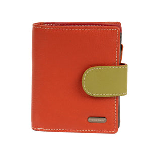 Franco Bonini - 2905 Small Tab Ladies Leather Wallet - Orange Multi
