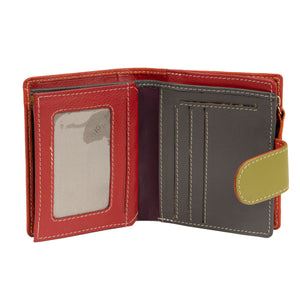 Franco Bonini - 2905 Small Tab Ladies Leather Wallet - Orange Multi