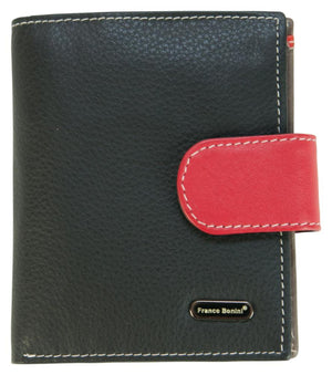 Franco Bonini - 2905 Small Tab Ladies Leather Wallet - Black Multi