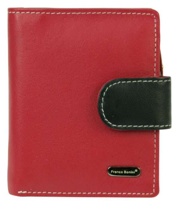 Franco Bonini - 2905 Small Tab Ladies Leather Wallet - Red Multi