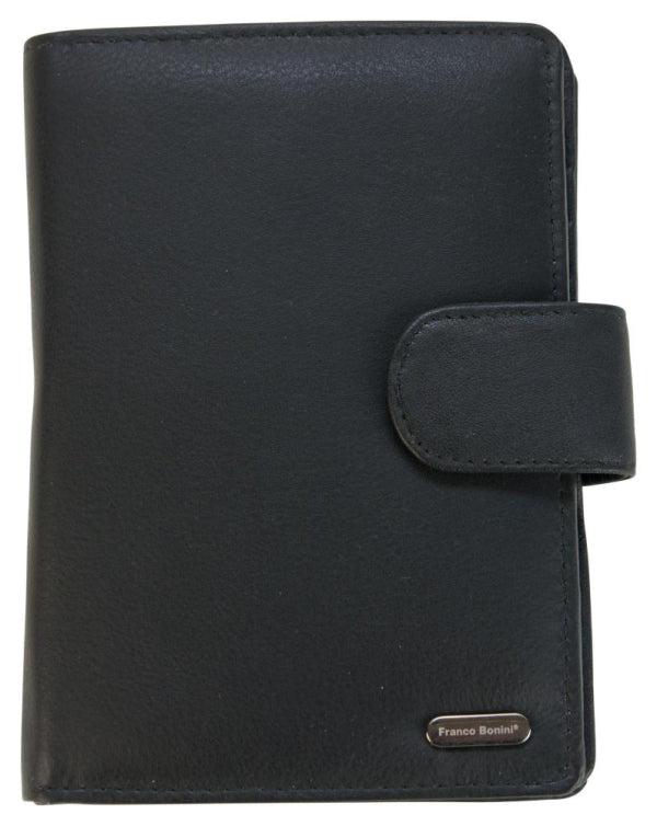 Franco Bonini - 2907 Ladies 22 Card Leather Wallet - Black