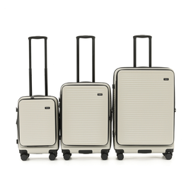 Tosca - ZEN Set of 3 (L-M-S) Top Lid opening Suitcases - Stone - 0