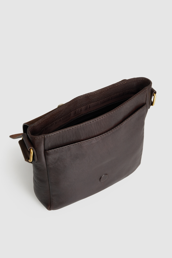 Colorado - 13809 Soft Leather Flap Sidebag - Brown
