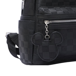 Disney - DIS383 Mickey Deluxe PU Backpack - Black - 0
