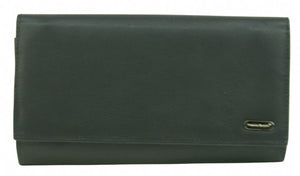 Franco Bonini - 4206 Classic Flap Over Ladies Leather Wallet - Black