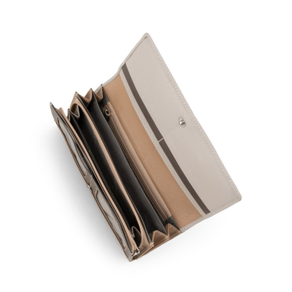 Franco Bonini - 4206 Classic Flap Over Ladies Leather Wallet - Bone Multi