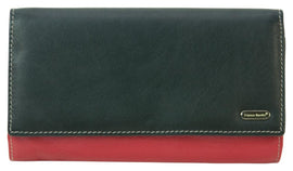 Franco Bonini - 4206 Classic Flap over ladies leather wallet -Black Multi