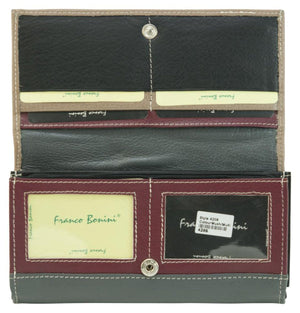 Franco Bonini - 4206 Classic Flap Over Ladies Leather Wallet - Mushroom Multi