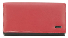 Franco Bonini - 4206 Classic Flap over ladies leather wallet - Red Multi