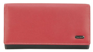 Franco Bonini - 4206 Classic Flap Over Ladies Leather Wallet - Red Multi