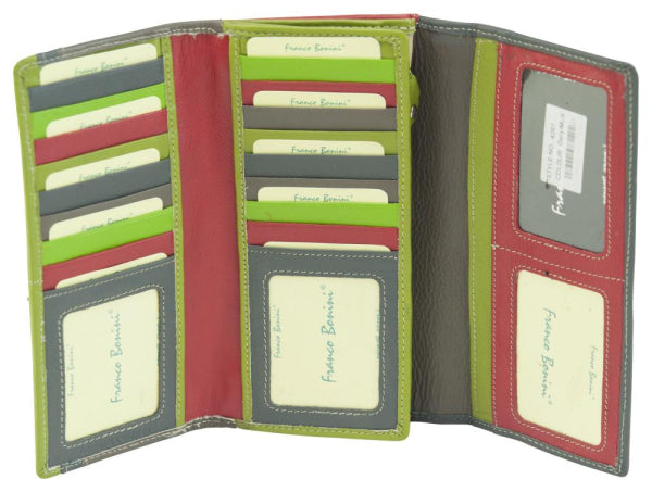 Franco Bonini - 4207 Ladies Large Leather Wallet - Grey Multi - 0