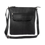 Franco Bonini - 4557 Slim Shoulder Crossbody Leather Bag - Black