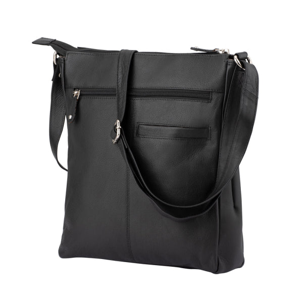 Franco Bonini - 4557 Slim Shoulder Crossbody Leather Bag - Black-2