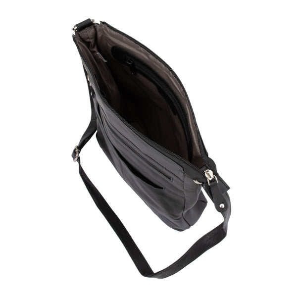 Franco Bonini - 4557 Slim Shoulder Crossbody Leather Bag - Black-3