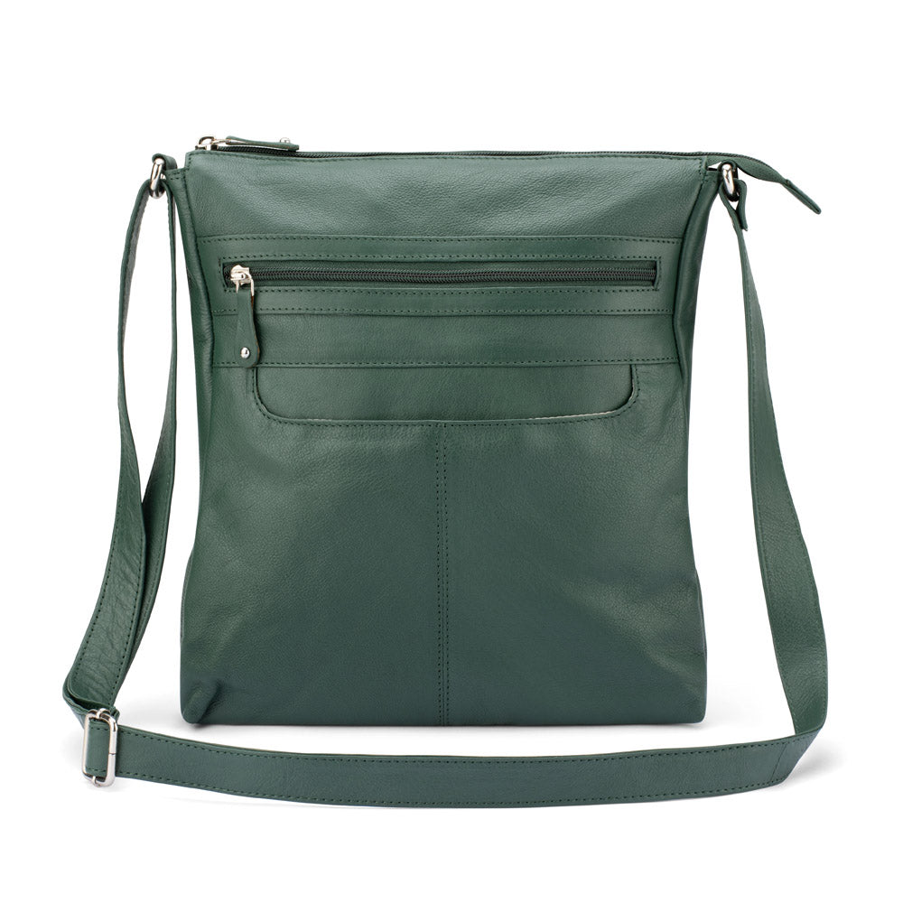 Franco Bonini - 4557 Slim Shoulder Crossbody Leather Bag - Bottle Green