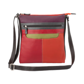 Franco Bonini - 4557 Slim Shoulder Crossbody Leather Bag - Orange Multi