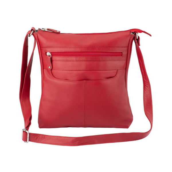 Franco Bonini - 4557 Slim Shoulder Crossbody Leather Bag - Red-1