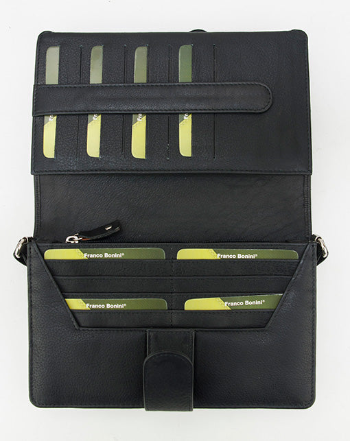 Franco Bonini - Leather Organised Handbag/wallet - Black