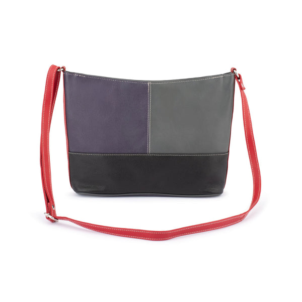 Franco Bonini - 5081 3 Section Leather Handbag - Black/Multi