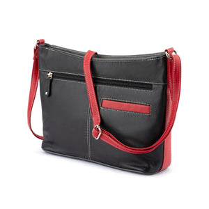 Franco Bonini - 5081 3 Section Leather Handbag - Black/Multi