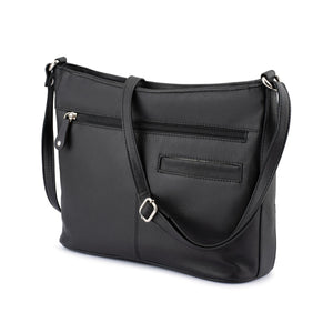 Franco Bonini - 5081 3 Section Leather Handbag - Black