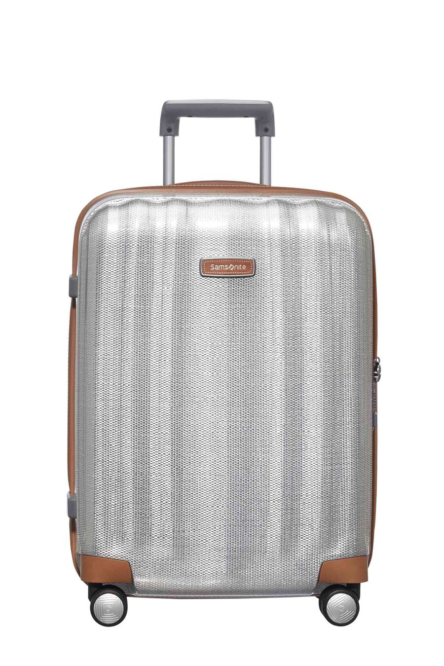 Samsonite - Lite Cube Deluxe 55cm Small 4 Wheel Hard Suitcase - Aluminium — Product view (61242-1004)