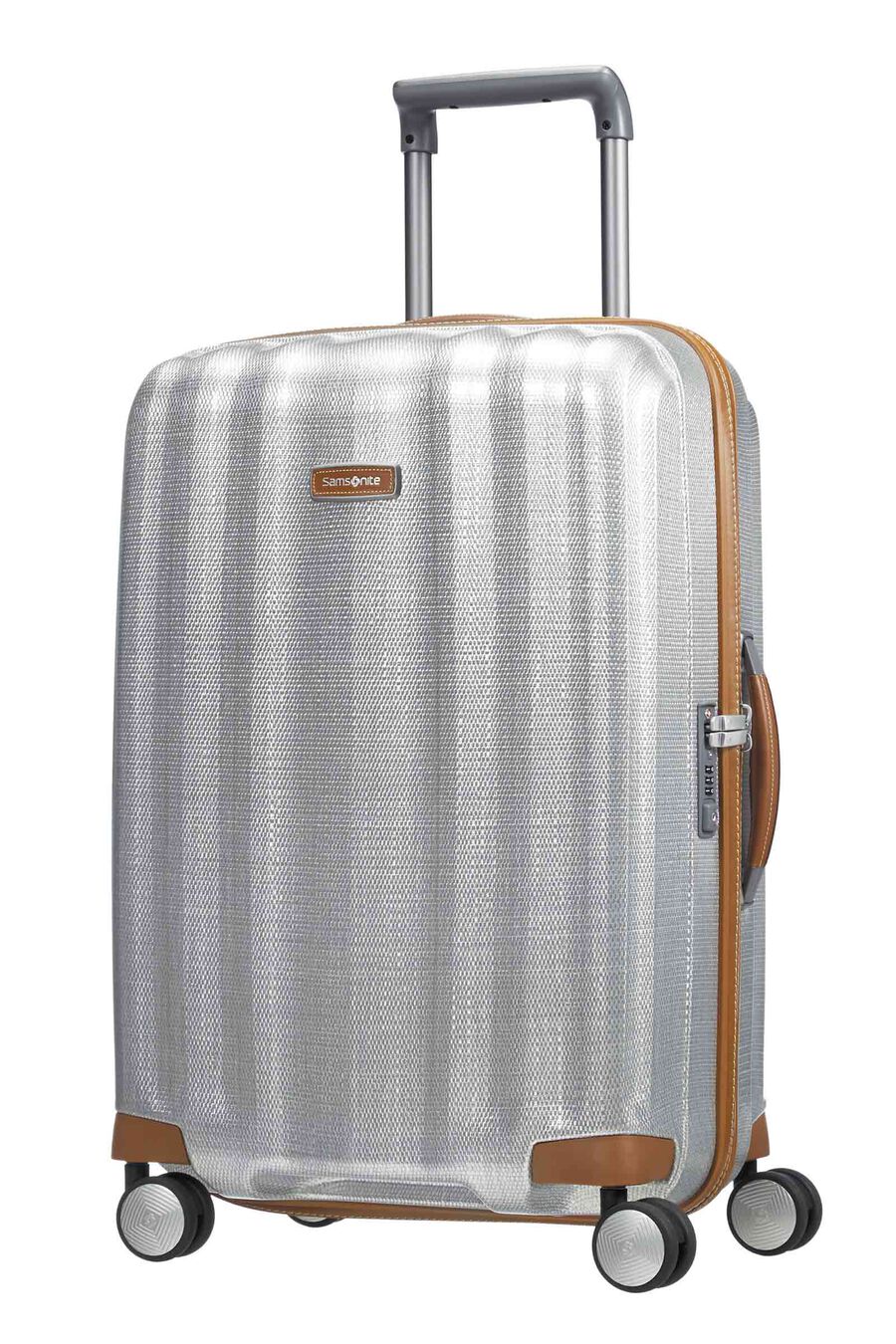 Samsonite - Lite Cube Deluxe 68CM Medium 4 Wheel Hard Suitcase - Aluminium — Product view (61243-1004)
