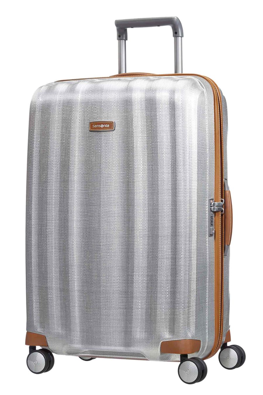 Samsonite - Lite Cube Deluxe 76CM Large 4 Wheel Hard Suitcase - Aluminium — Product view (61244-1004)