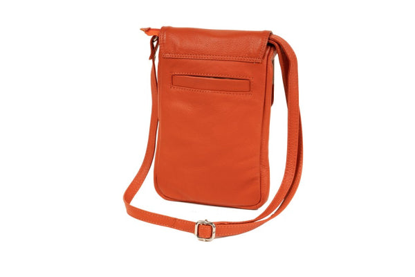 Franco Bonini 7020 - Leather small crossbody phone bag - Orange