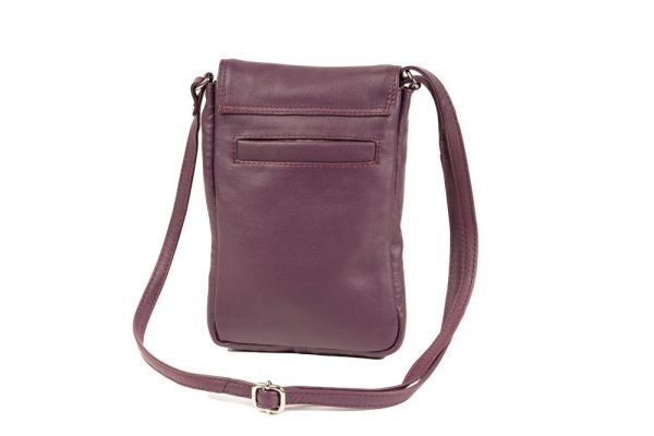 Franco Bonini 7020 - Leather small crossbody phone bag - Purple