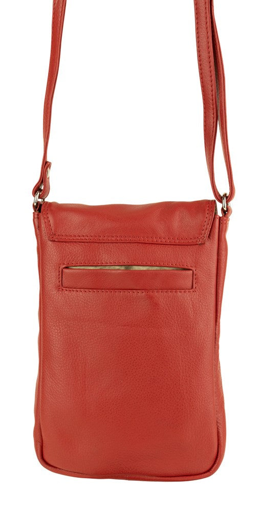 Franco Bonini 7020 - Leather Small Crossbody Phone Bag - Red