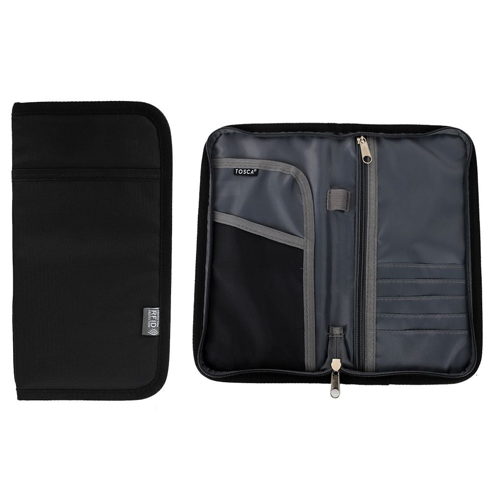 Tosca - TCA010 RFID Document Travel Wallet - Black
