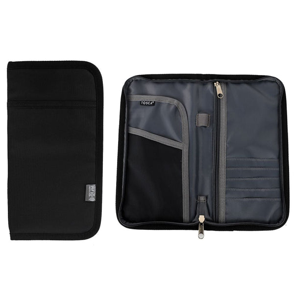 Tosca - TCA010 RFID Document Travel Wallet - Black