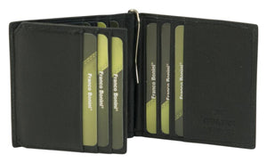 Franco Bonini - 846 12 Card Money Clip Mens Wallet - Black