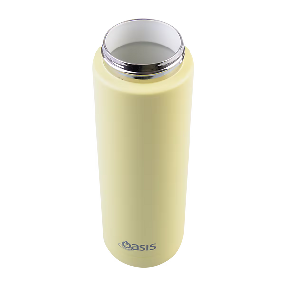 Oasis - 8867 MODA 700Ml Ceramic tripple wall insulated Bottle w Straw - Daffodil