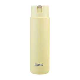 Oasis - 8867 MODA 700Ml Ceramic tripple wall insulated Bottle w Straw - Daffodil