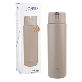 Oasis - 8867 MODA 700Ml Ceramic tripple wall insulated Bottle w Straw - Latte - 0