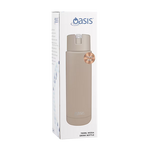 Oasis - 8867 MODA 700Ml Ceramic tripple wall insulated Bottle w Straw - Latte