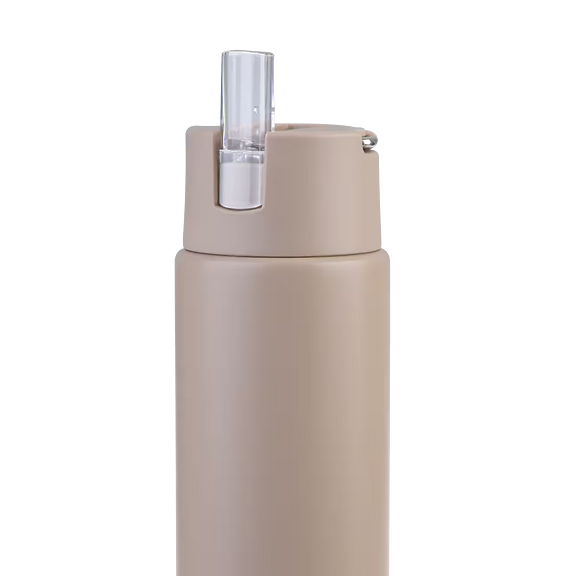 Oasis - 8867 MODA 700Ml Ceramic tripple wall insulated Bottle w Straw - Latte