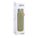 Oasis - 8867 MODA 700Ml Ceramic tripple wall insulated Bottle w Straw - Bolive Green