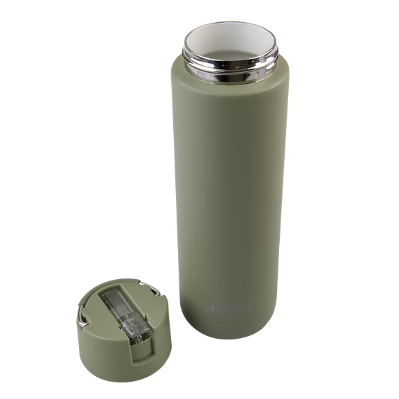 Oasis - 8867 MODA 700Ml Ceramic tripple wall insulated Bottle w Straw - Bolive Green