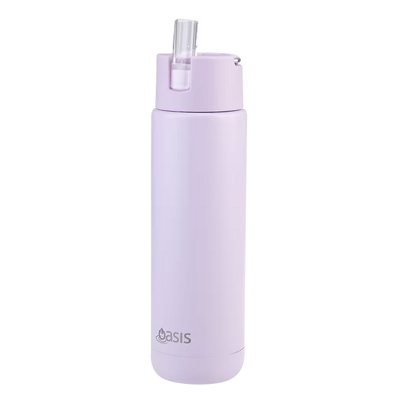 Oasis - 8867 MODA 700Ml Ceramic tripple wall insulated Bottle w Straw - Orchid