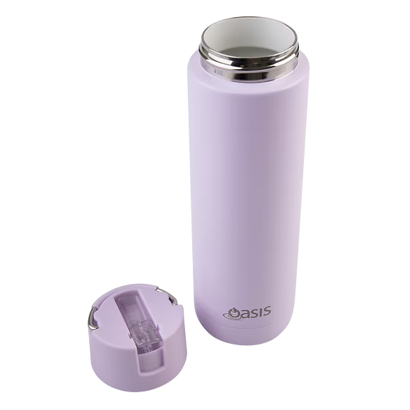 Oasis - 8867 MODA 700Ml Ceramic tripple wall insulated Bottle w Straw - Orchid