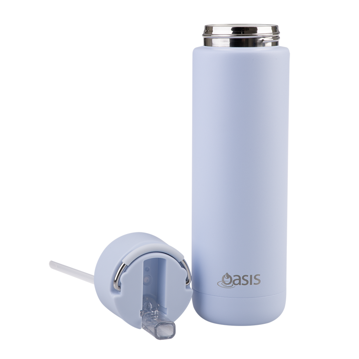 Oasis - 8867 MODA 700Ml Ceramic tripple wall insulated Bottle w Straw - Periwinkle